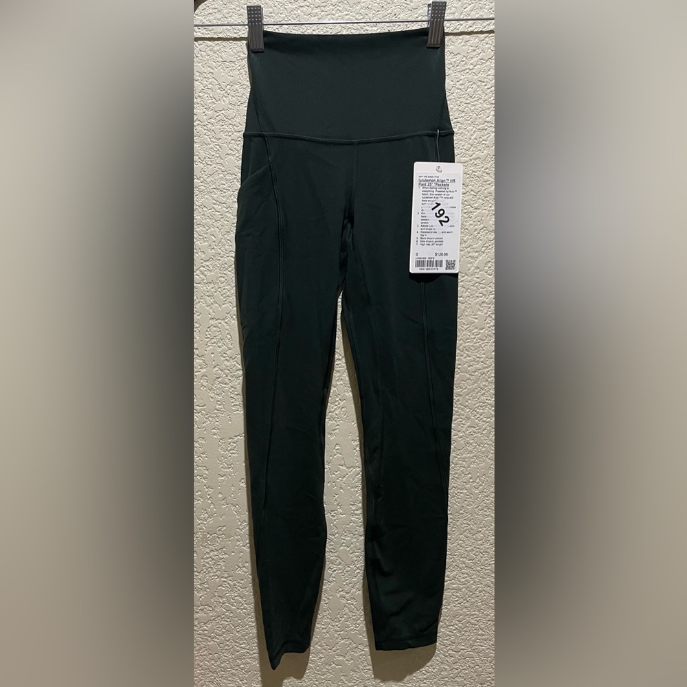Lululemon NWT Align High Rise Pant Leggings 25” With Pockets Forest Green Size 0 - Picture 6 of 12